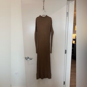 Brown Mango Ribbed Dress Size Medium
